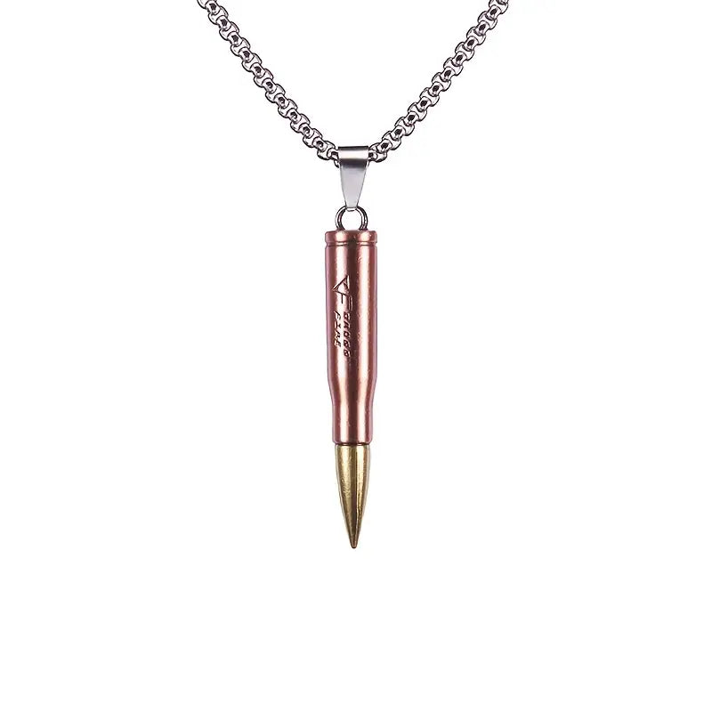 Wild West Stainless Steel Bullet Pendant Necklace - Dixie Hike & Style