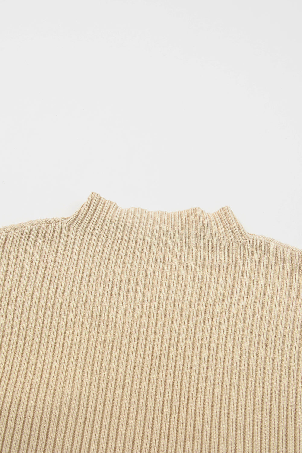 Oatmeal Patch Pocket Ribbed Knit Short Sleeve Sweater - Dixie Hike & Style