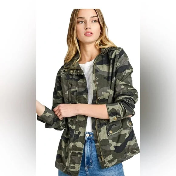 Love Tree Camo Anorak Jacket - Military-Style Utility Jacket - Dixie Hike & Style