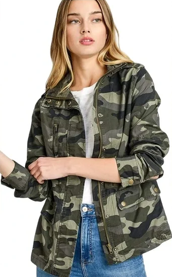 Love Tree Camo Anorak Jacket - Military-Style Utility Jacket - Dixie Hike & Style