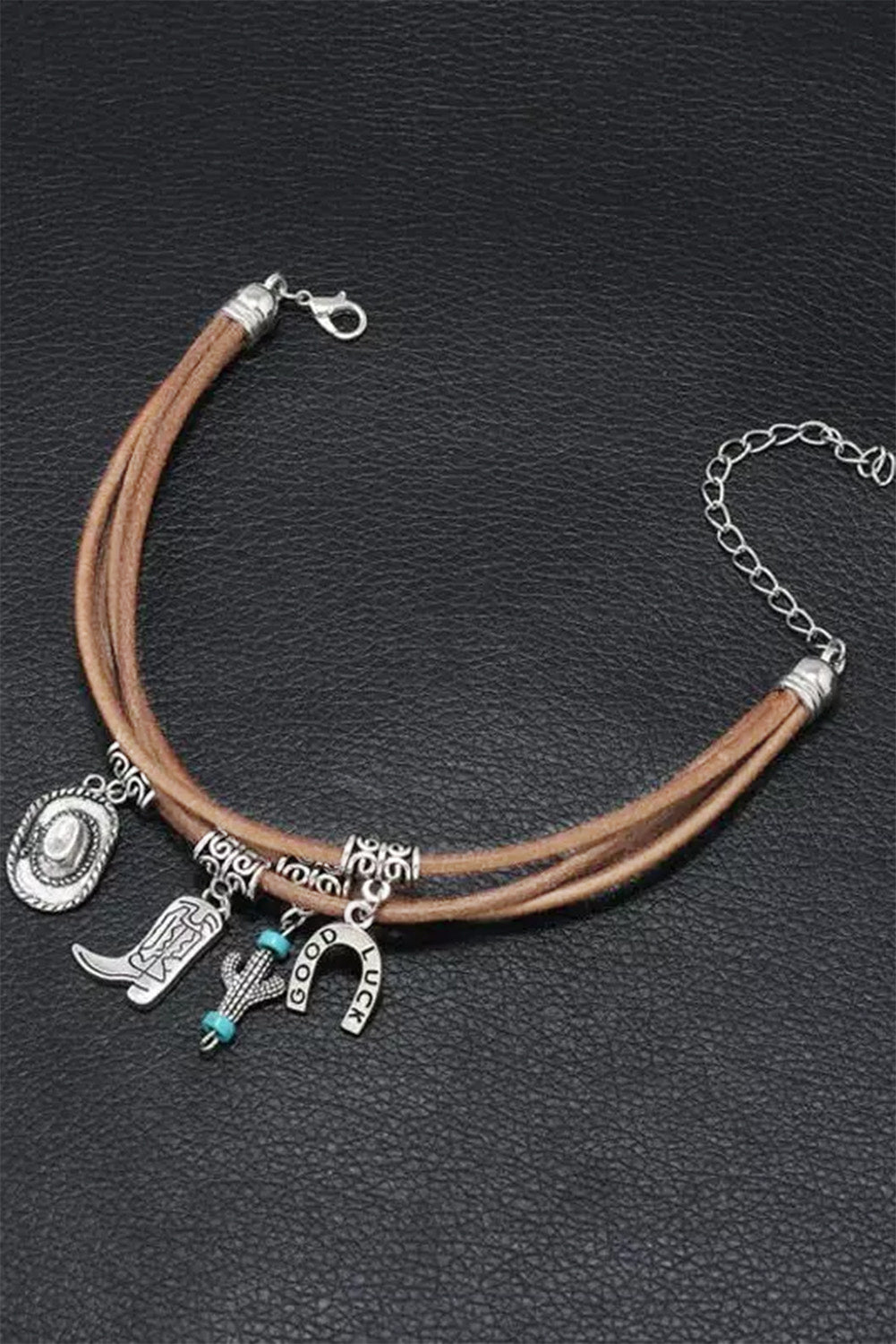 Silver Good Luck Cactus Multi-Layered Bracelet - Dixie Hike & Style