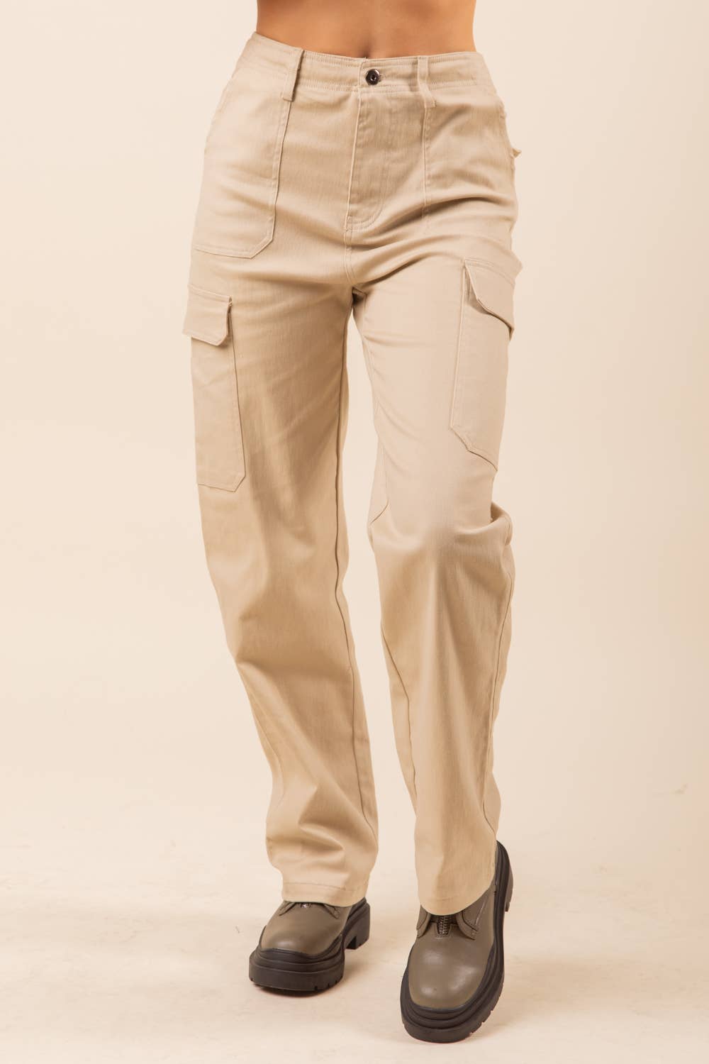 NP70255-Low Waist Casual Cargo Pants