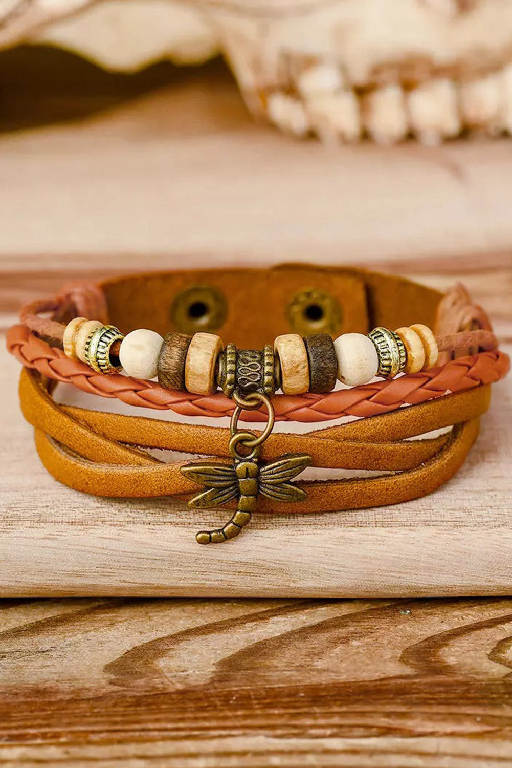 Orange Dragonfly Beading Multi-Layered Bracelet - Dixie Hike & Style