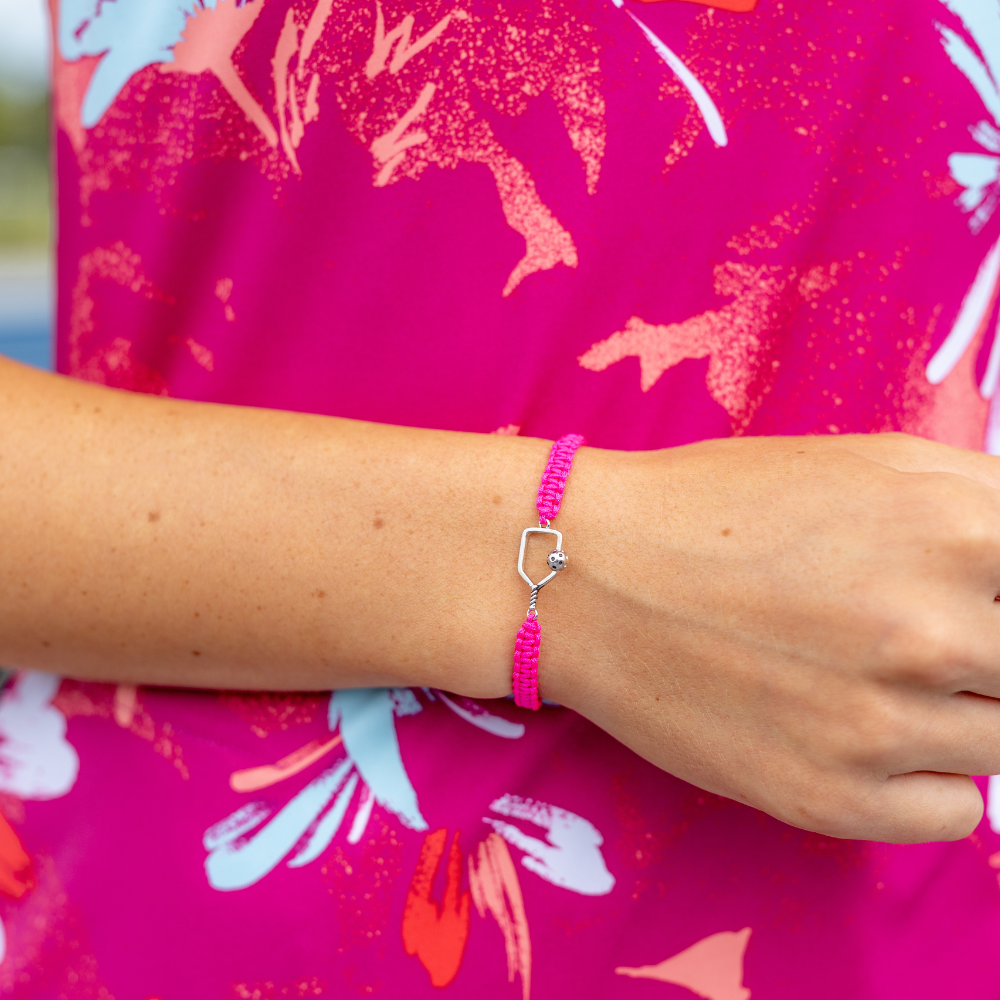 Pickleball Paddle Adjustable Rope Bracelet - Pick Color - Dixie Hike & Style