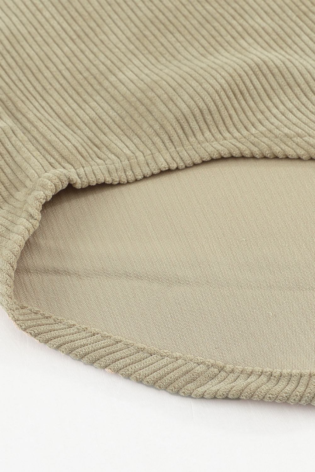 Khaki Aztec Pattern Sleeve Pocketed Corduroy Shacket - Dixie Hike & Style