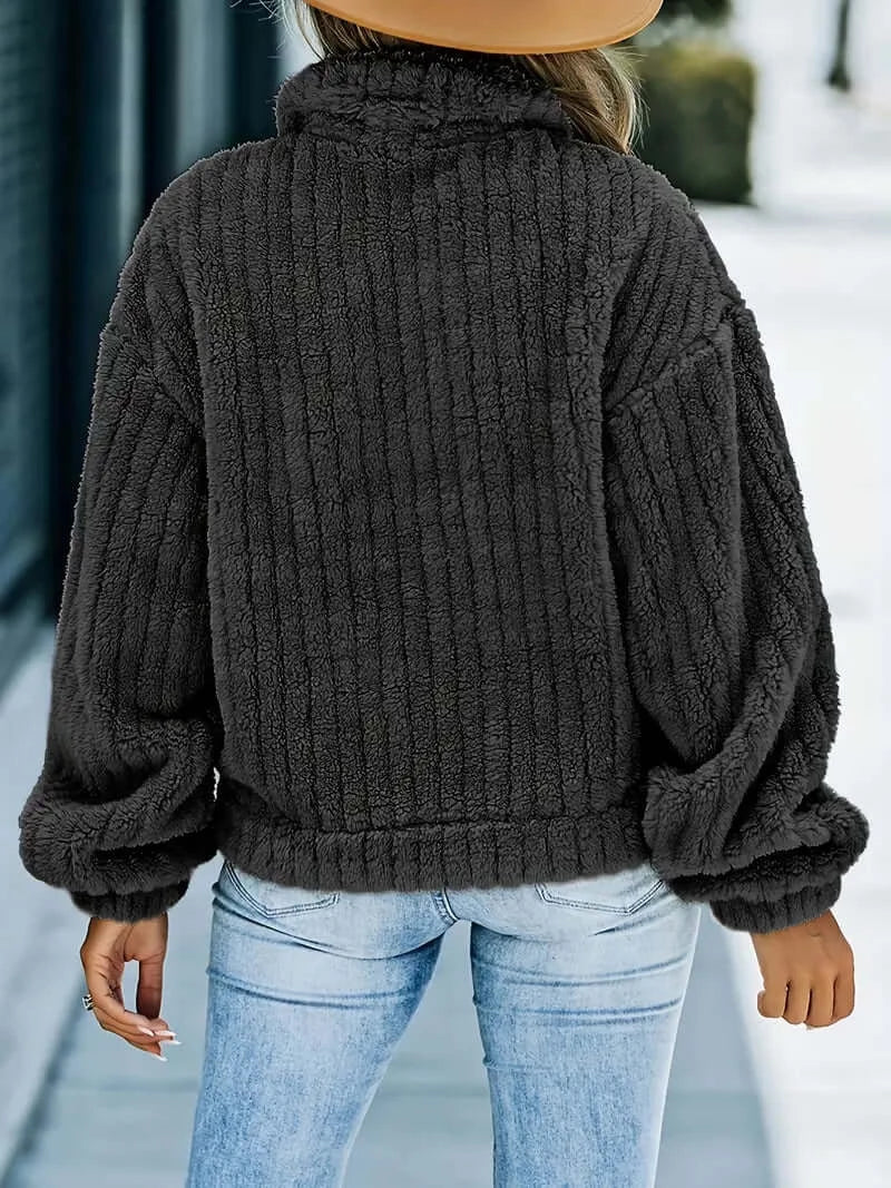Faux Fur Cozy Trucker: Women's Casual Long-Sleeve Jacket - Dixie Hike & Style