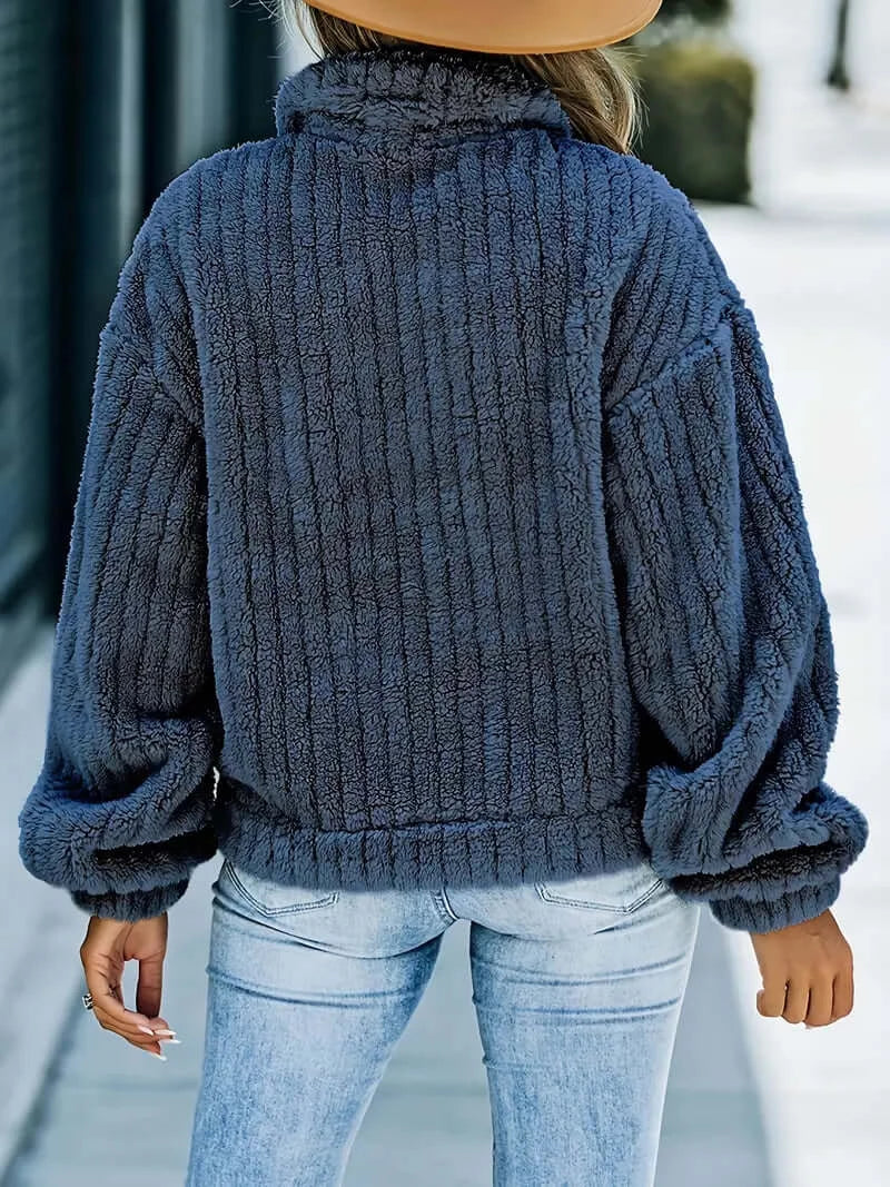 Faux Fur Cozy Trucker: Women's Casual Long-Sleeve Jacket - Dixie Hike & Style