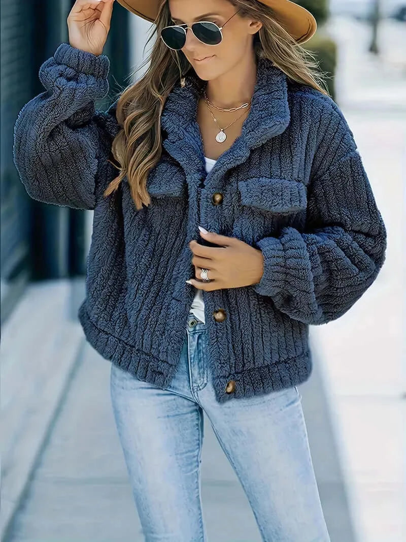 Faux Fur Cozy Trucker: Women's Casual Long-Sleeve Jacket - Dixie Hike & Style