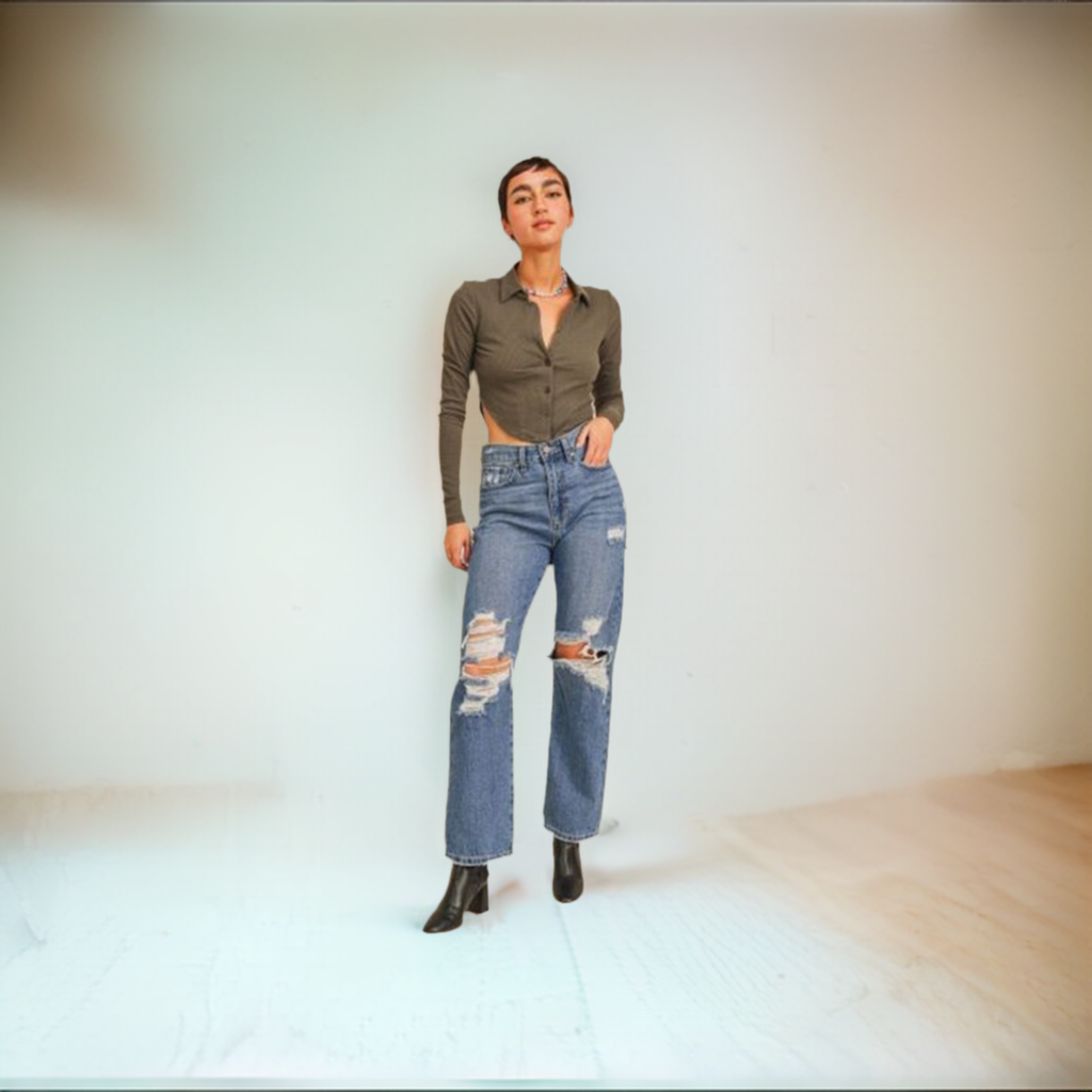 Just Black Denim High Rise Dad Jeans - Dixie Hike & Style