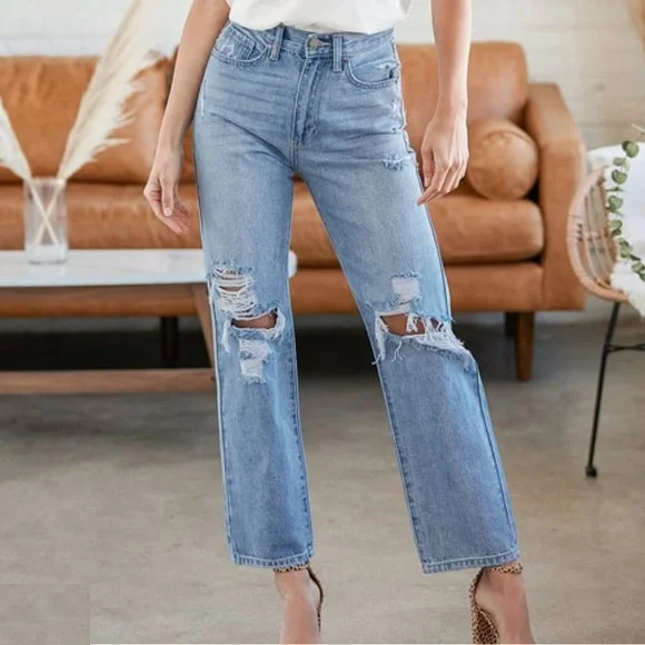 Just Black Denim High Rise Dad Jeans - Dixie Hike & Style