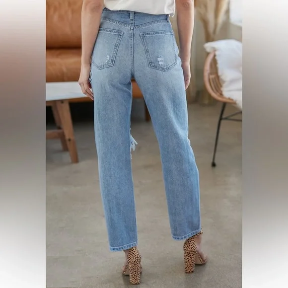 Just Black Denim High Rise Dad Jeans - Dixie Hike & Style