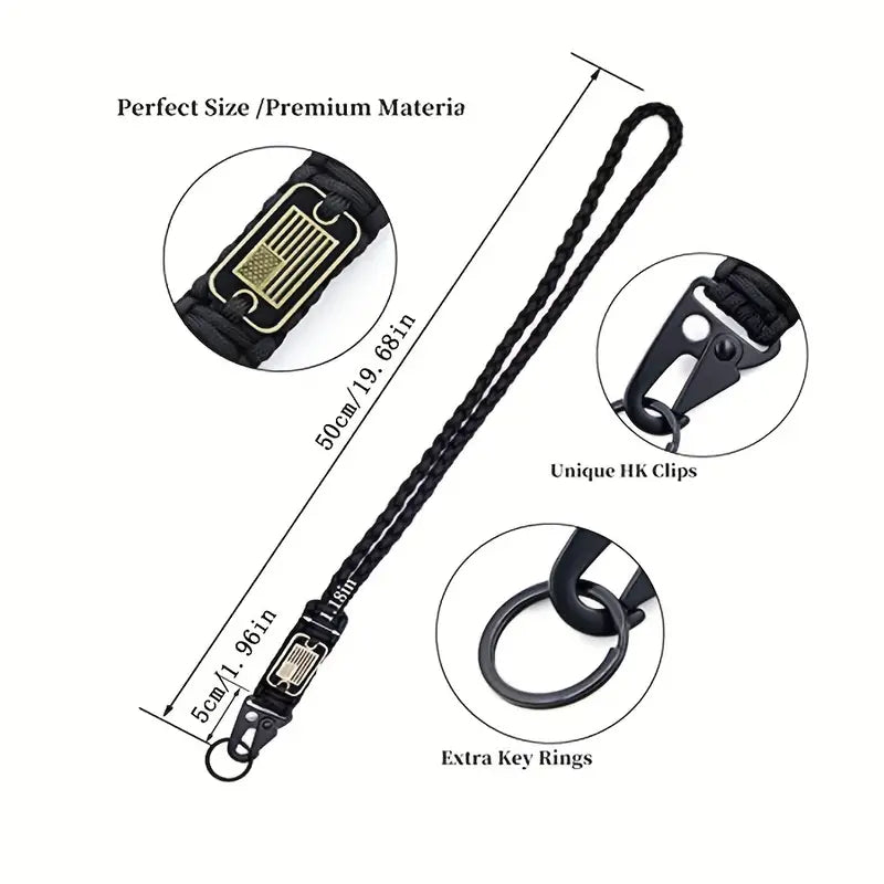 Wild West Stars & Stripes Paracord: Multi-Use Lanyard - Dixie Hike & Style