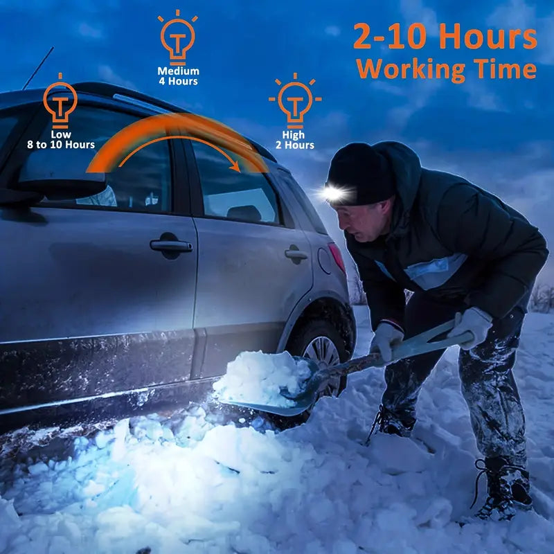 NightGlow Knit Beanie: 4-LED Rechargeable Hat - Dixie Hike & Style