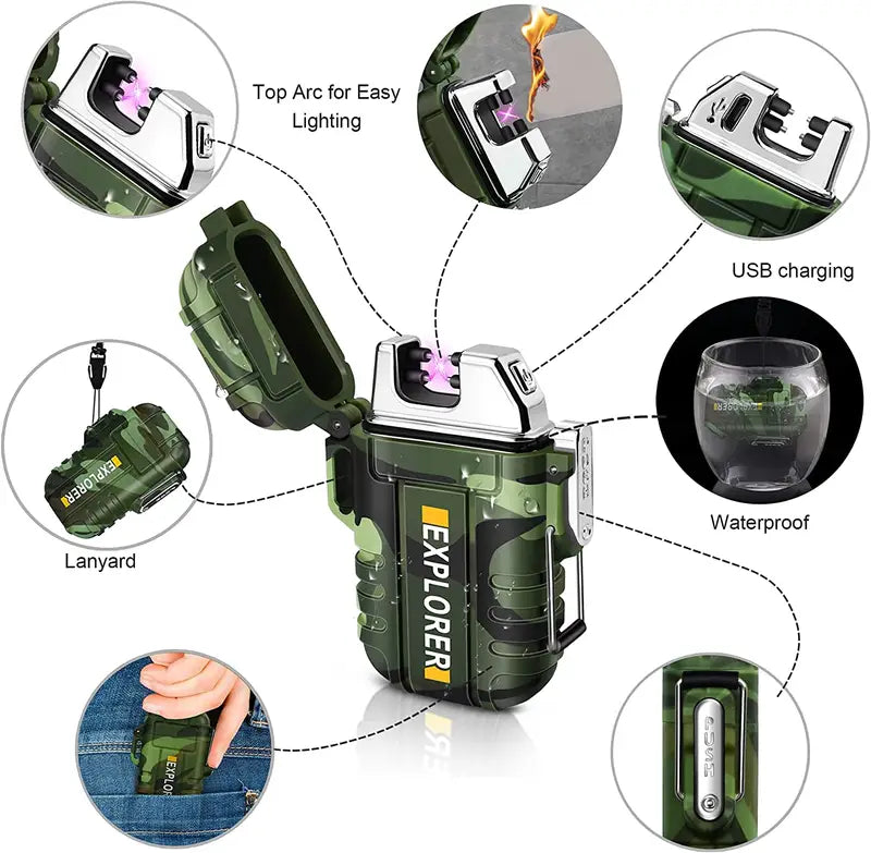 Wild West Rechargeable Plasma Lighter - Windproof & Waterproof - Dixie Hike & Style