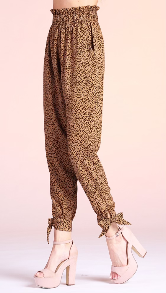 Tyche P-6385 Textured Ruffle Waist Ankle Pants - Dixie Hike & Style