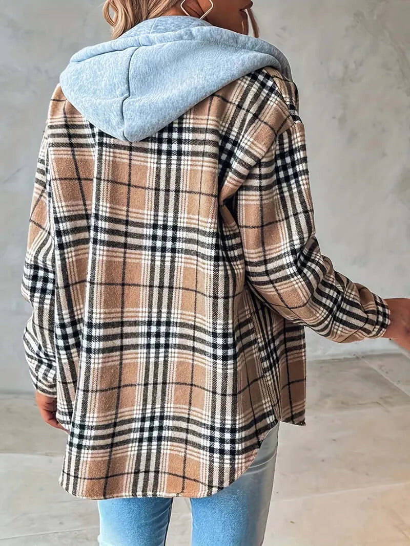 Classic Plaid Hooded Jacket | Women's Thermal Vintage Coat - Dixie Hike & Style