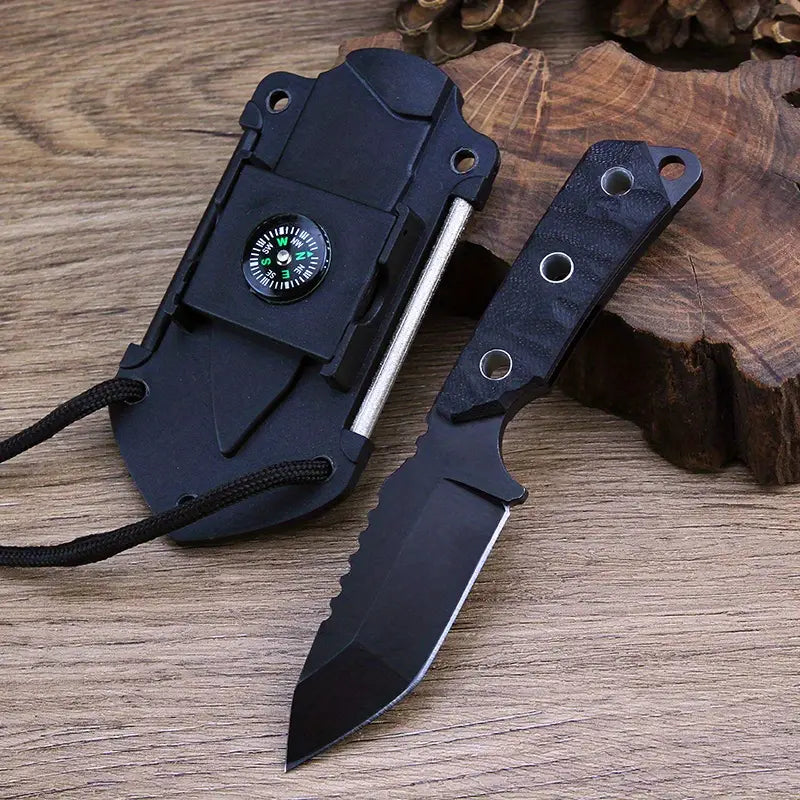 Wild West Survivalist: Multi-Function Knife with Built-In Flint, Compass, and Mirror - Dixie Hike & Style