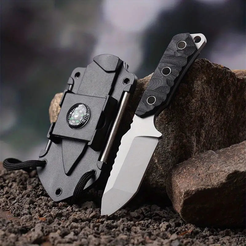 Wild West Survivalist: Multi-Function Knife with Built-In Flint, Compass, and Mirror - Dixie Hike & Style