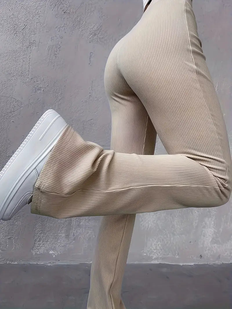 SleekFit Ribbed High-Waist Leggings - Dixie Hike & Style