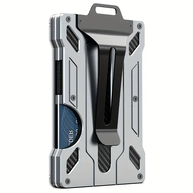 Slim RFID-Blocking Wallet: Aluminum Money Clip, ID Window, 15-Card Capacity - Dixie Hike & Style