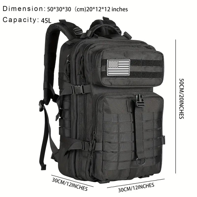 Wild West Frontier 45L Tactical MOLLE Backpack - Dixie Hike & Style