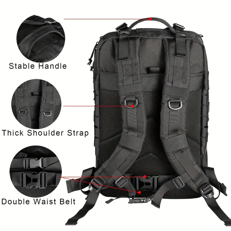 Wild West Frontier 45L Tactical MOLLE Backpack - Dixie Hike & Style