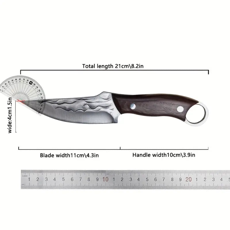 Wild West Butcher's Edge: Multi-Purpose Stainless Steel Meat Knife with Sheath - Dixie Hike & Style