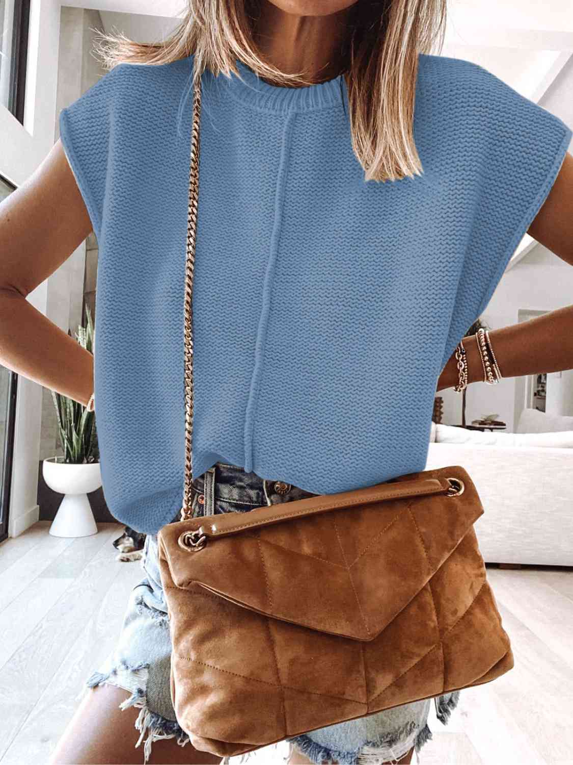Cap Sleeve Sweater Vest - Dixie Hike & Style