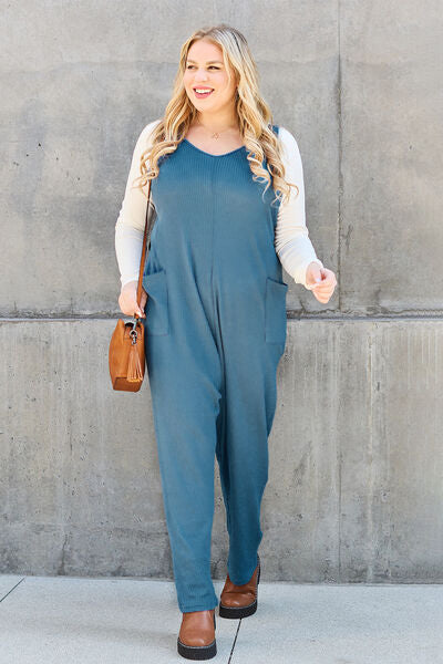 Double Take Full Size Sleeveless Straight Jumpsuit - Dixie Hike & Style