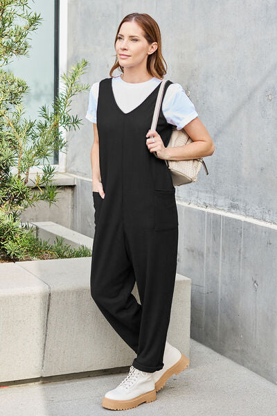 Double Take Full Size Sleeveless Straight Jumpsuit - Dixie Hike & Style