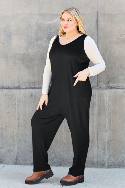 Double Take Full Size Sleeveless Straight Jumpsuit - Dixie Hike & Style