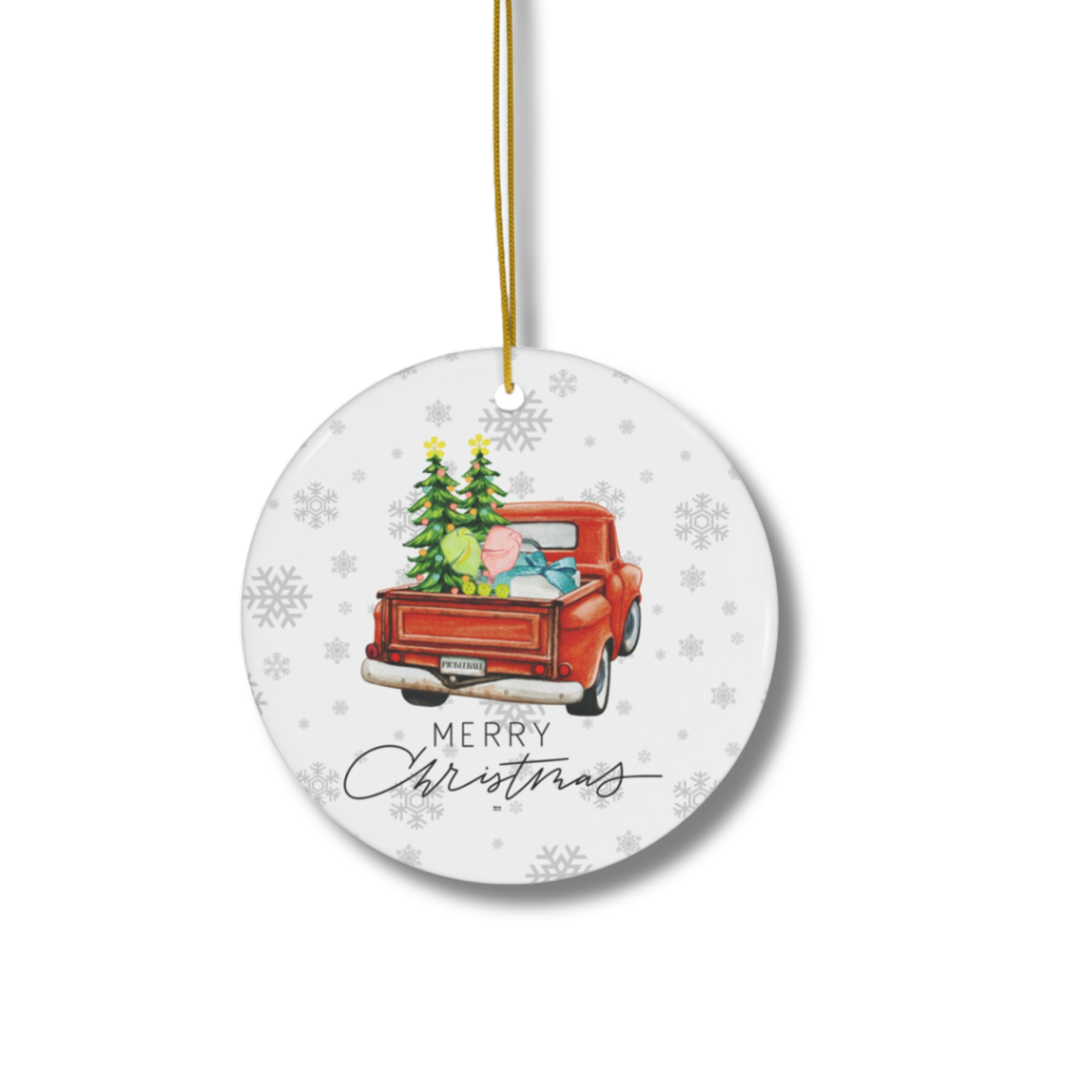 Vintage Truck Pickleball Ornament - Dixie Hike & Style