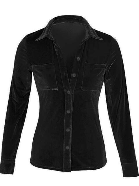 Button Up Collared Shirt with Breast Pockets - Dixie Hike & Style