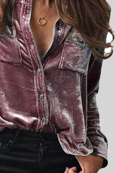Button Up Collared Shirt with Breast Pockets - Dixie Hike & Style