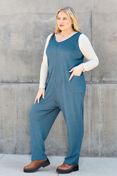 Double Take Full Size Sleeveless Straight Jumpsuit - Dixie Hike & Style