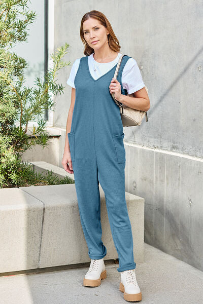 Double Take Full Size Sleeveless Straight Jumpsuit - Dixie Hike & Style