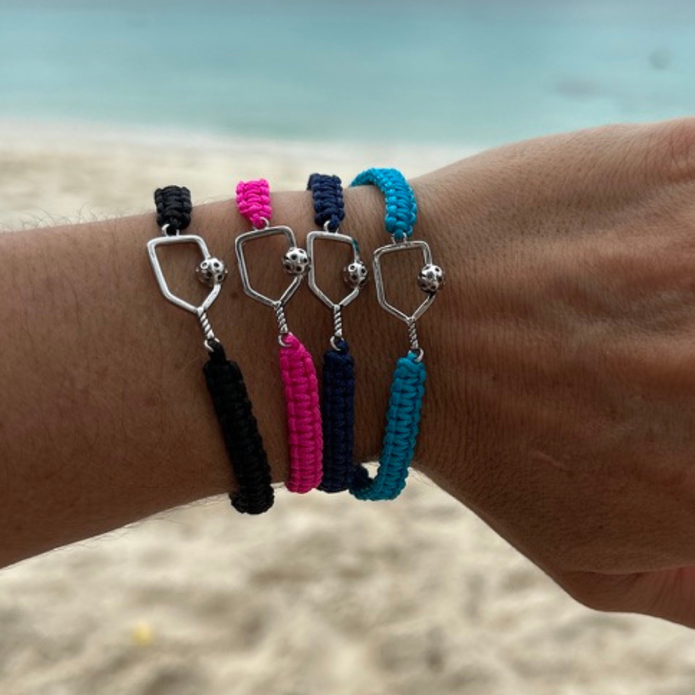 Pickleball Paddle Adjustable Rope Bracelet - Pick Color - Dixie Hike & Style