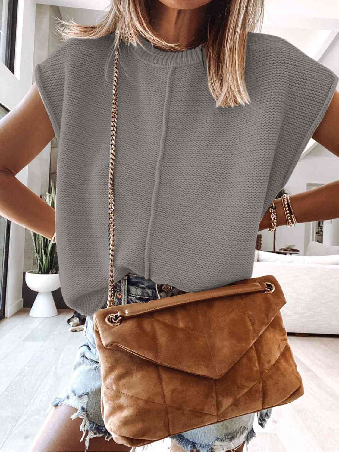 Cap Sleeve Sweater Vest - Dixie Hike & Style