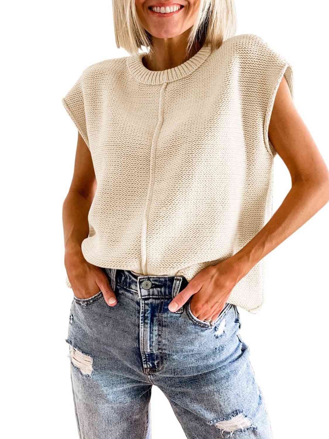 Cap Sleeve Sweater Vest - Dixie Hike & Style