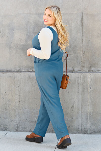Double Take Full Size Sleeveless Straight Jumpsuit - Dixie Hike & Style