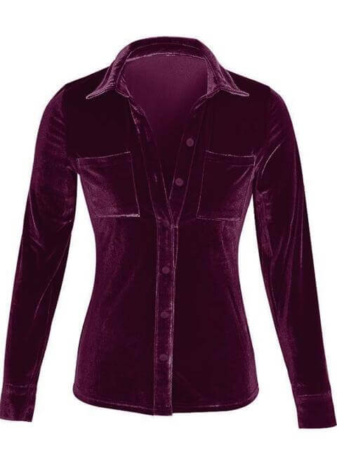 Button Up Collared Shirt with Breast Pockets - Dixie Hike & Style