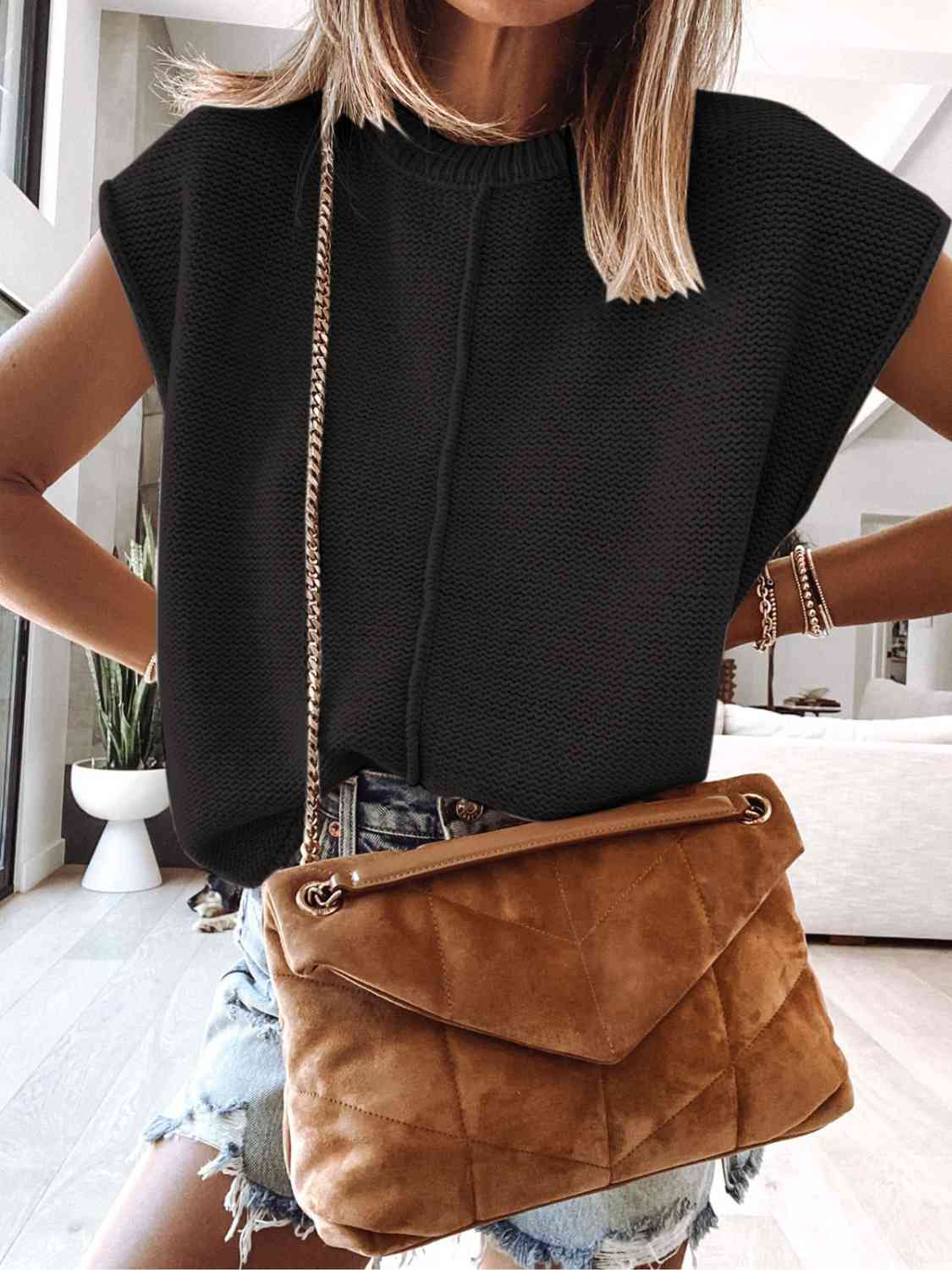Cap Sleeve Sweater Vest - Dixie Hike & Style