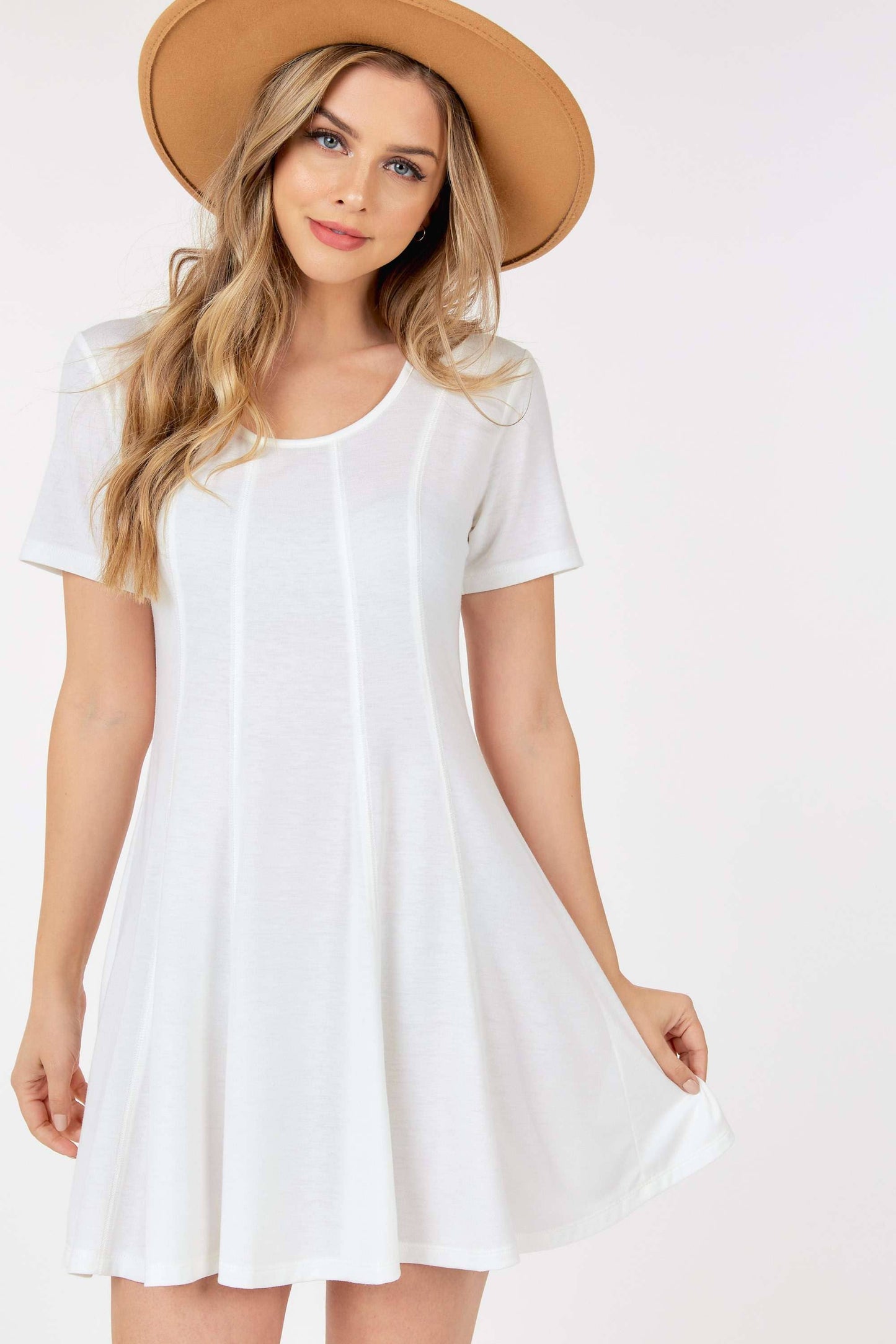 Basic Short Sleeve Midi Dress