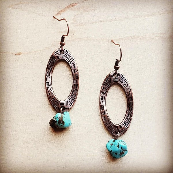 Blue Turquoise Drop Earrings - Dixie Hike & Style