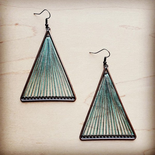 Large Woven Triangle Earring in Terra Cotta - Dixie Hike & Style