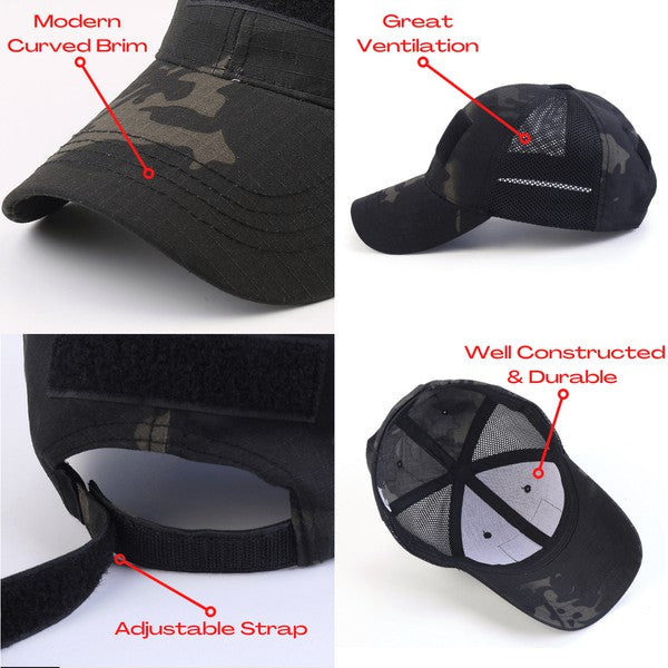 Adjustable Strap Tactical Patch Hat: Comfort Meets Military - Dixie Hike & Style