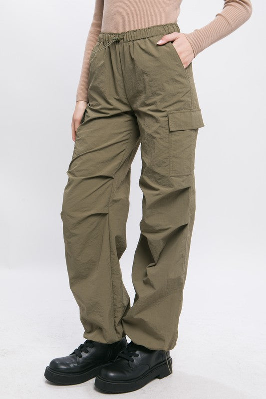 Loose Fit Parachute Cargo Pants - Dixie Hike & Style