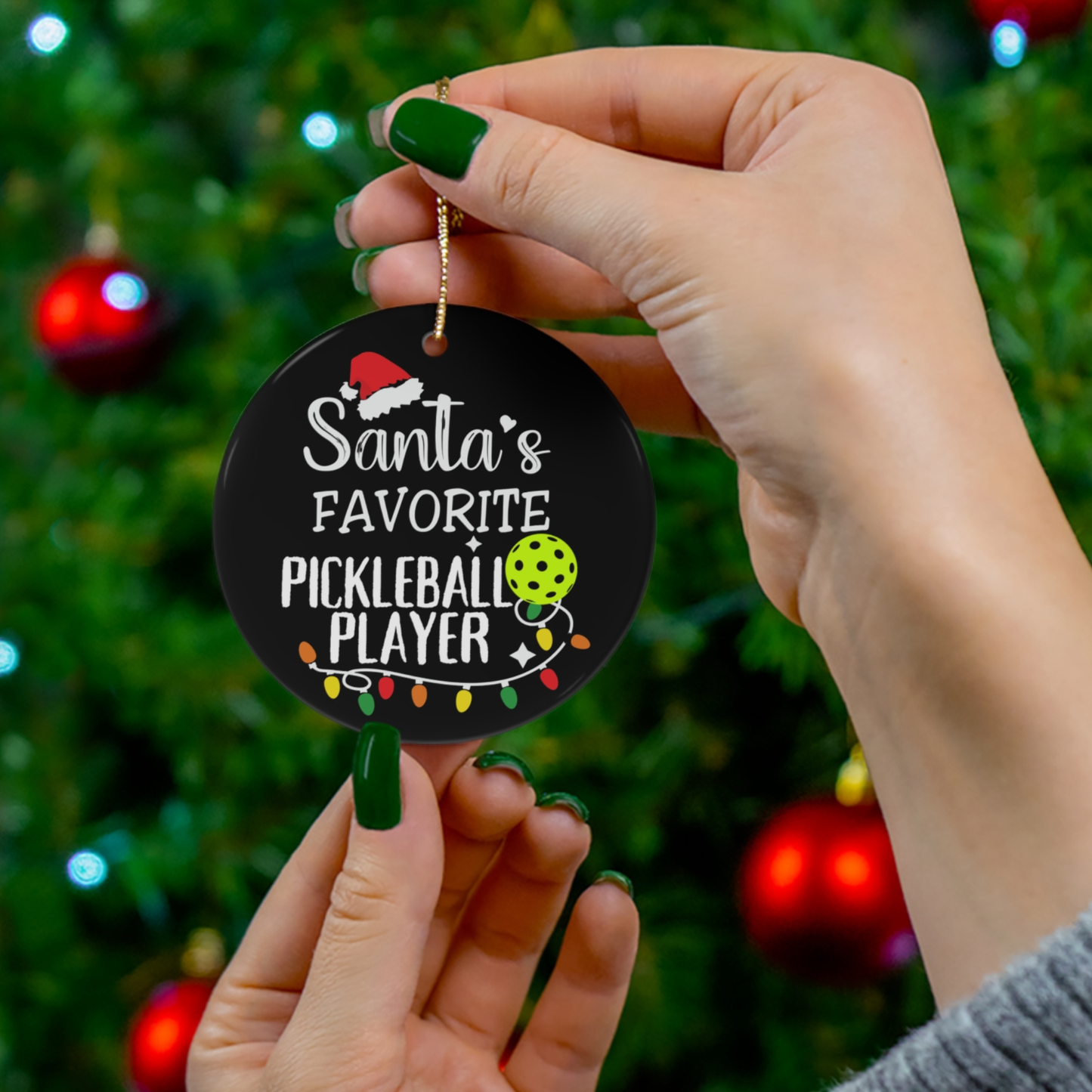 Santa's Favorite Pickleball Player Ornament - Dixie Hike & Style