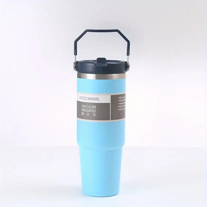 TravellerTumbler: 30oz Stainless Steel Outdoor & Travel Cup with Handle and Straw - Dixie Hike & Style