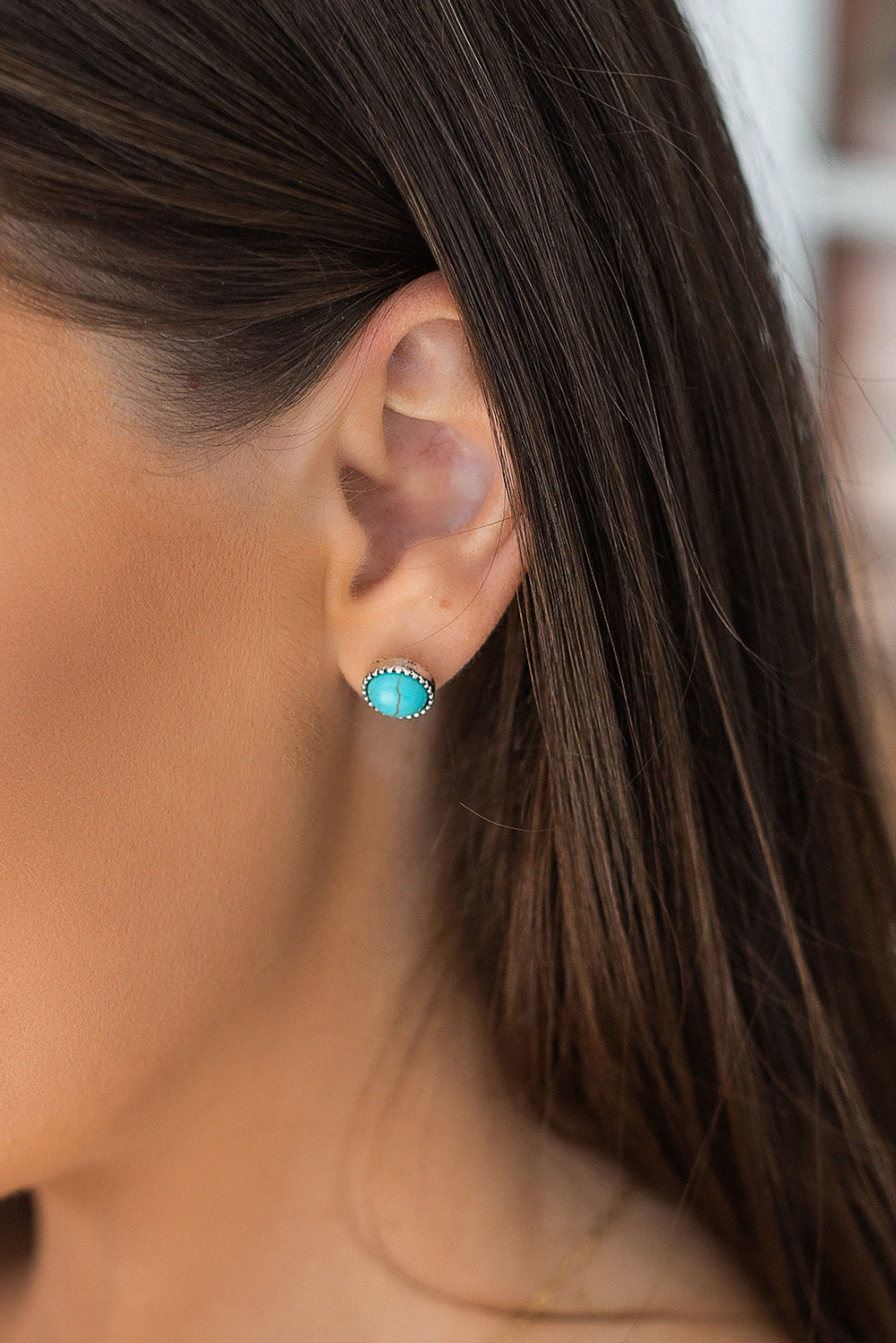 Green Three-piece Turquoise Stud Earrings Set - Dixie Hike & Style